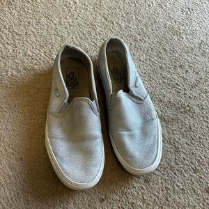 Vans Silver Slip-On Sneakers